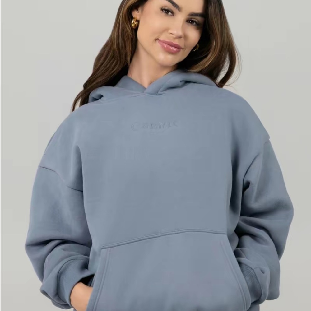 Oversized Blue Relaxed Hoodie Sweatshirt